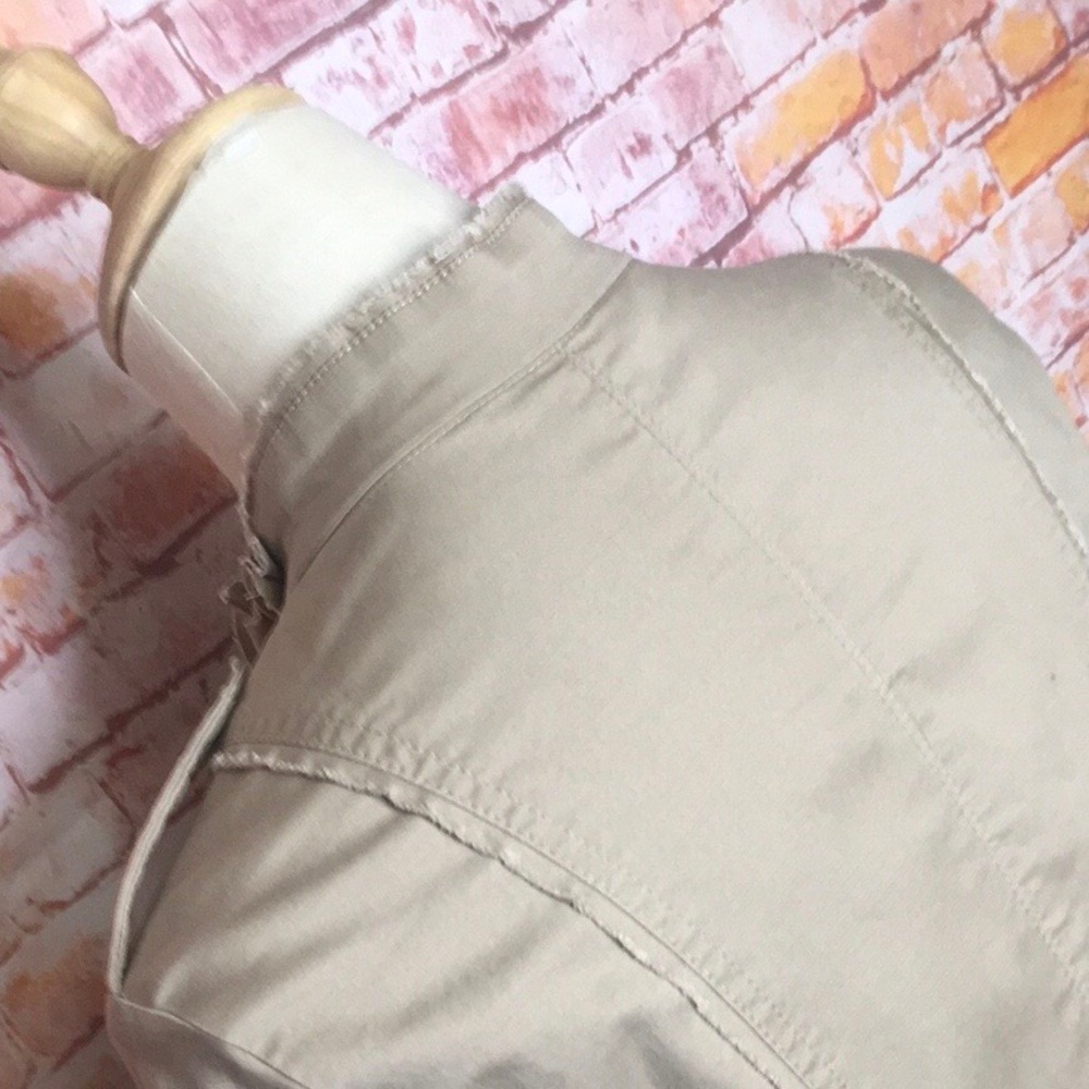 White house Black Market Khaki Tan  Twill Military Style Jacket - Picture 8 of 12